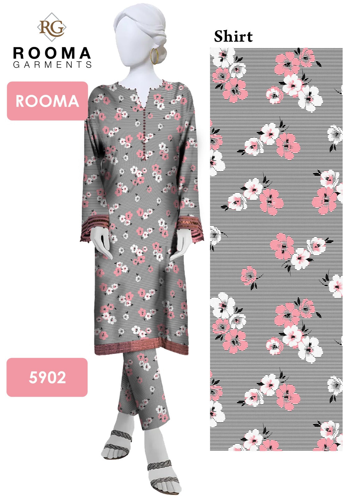 Digital Print 2 Pc Unstitched Pure Cotton Fabric Suit For Womens